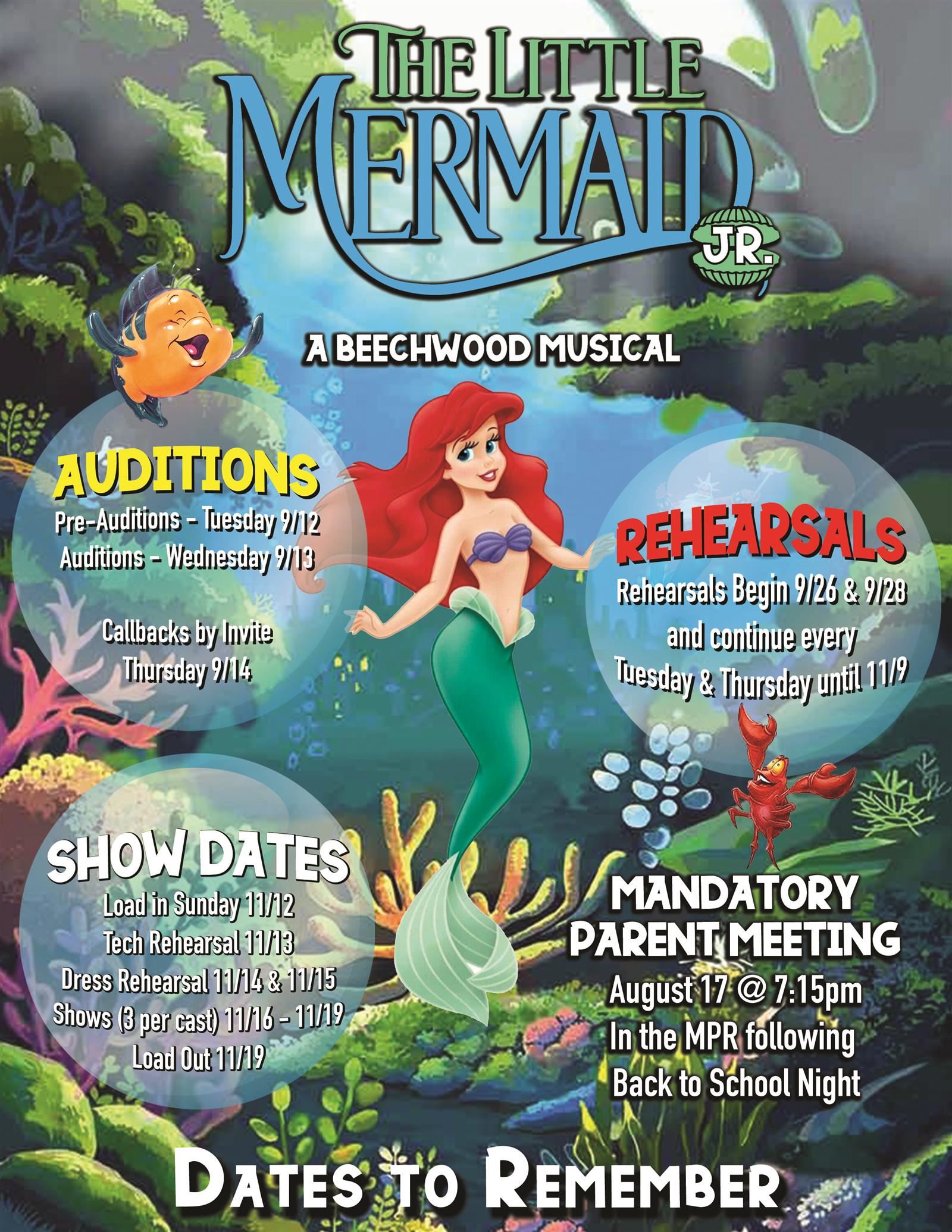  Little Mermaid Jr. Musical Flyer